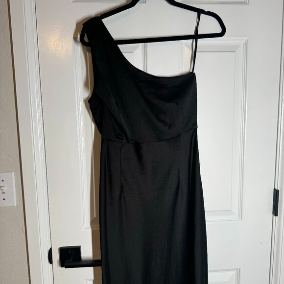 BHLDN Dylan One Shoulder Satin Slit Womens Gown Size 12 NEW WITHout TAG - Picture 2 of 7